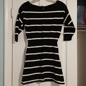 WHBM Black & White Sweater Dress